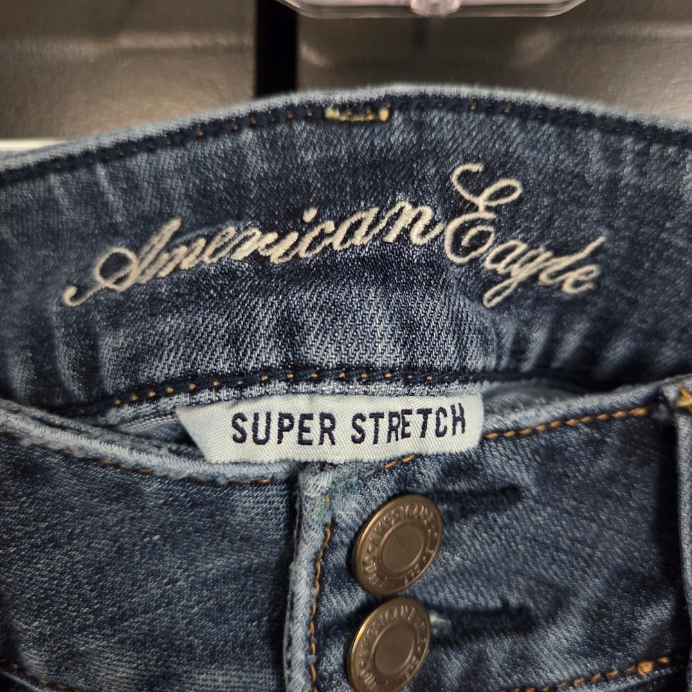 American Eagle Artist Super Stretch Flare Jeans Womens Size 2 Blue Denim - Picture 3 of 8